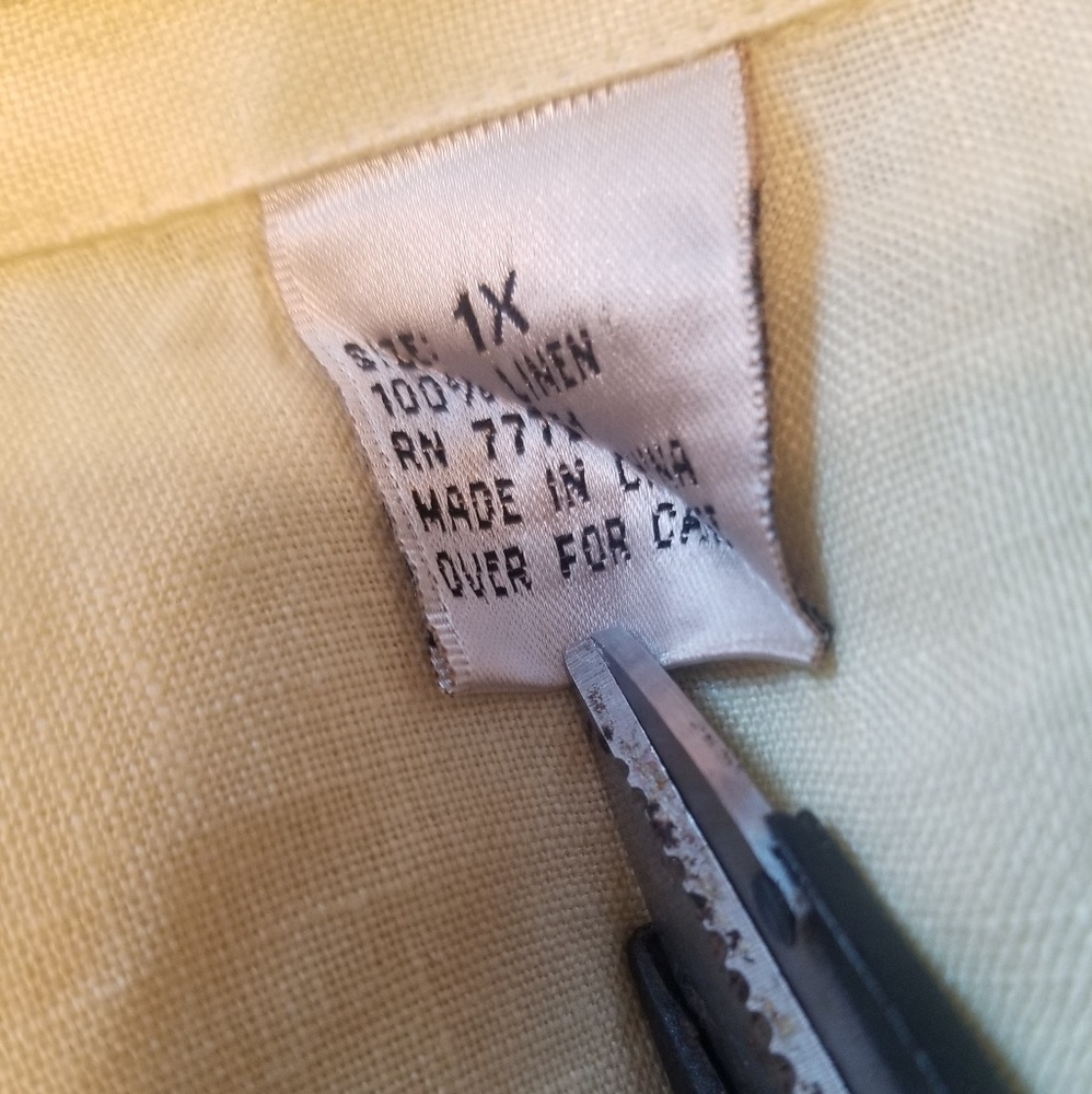 100% Linen Plus Size Button Down Blouse - image 7